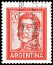 Argentina 1967 General José De San Martín 20 Pesos Rojo Scott 698A A276. Subida por SONYSAR